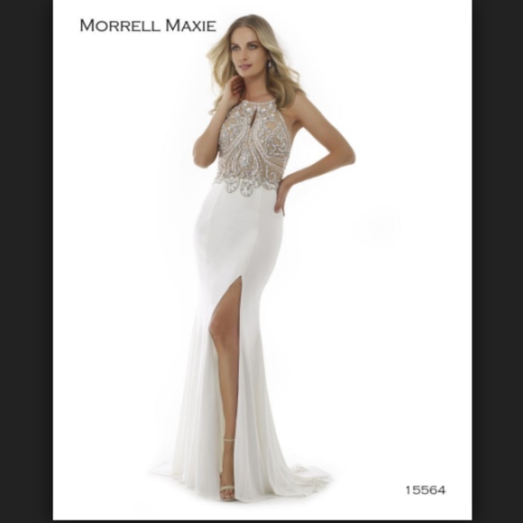 white fitted maxi dress